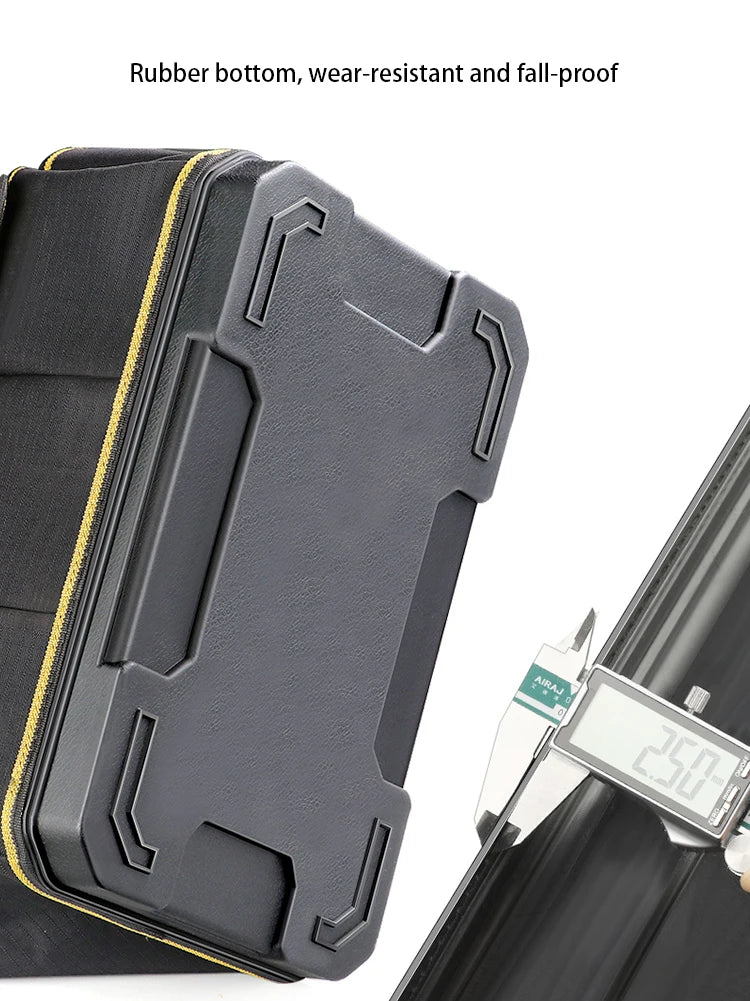AIRAJ 2023 ProGuard Tool Tote: 1680D Oxford Waterproof, Wear-Resistant, 13-23 inch Electrician's Essential Toolkit