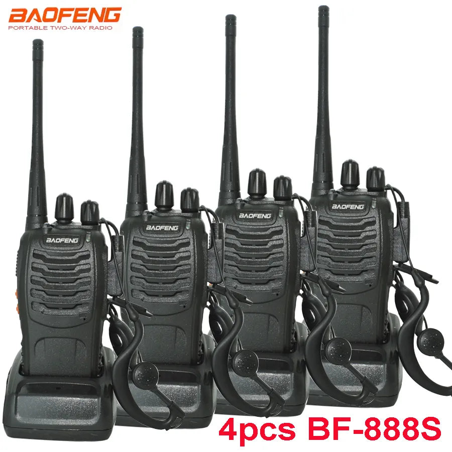 CommLink BF888S: 4-Piece UHF Walkie-Talkie Set.