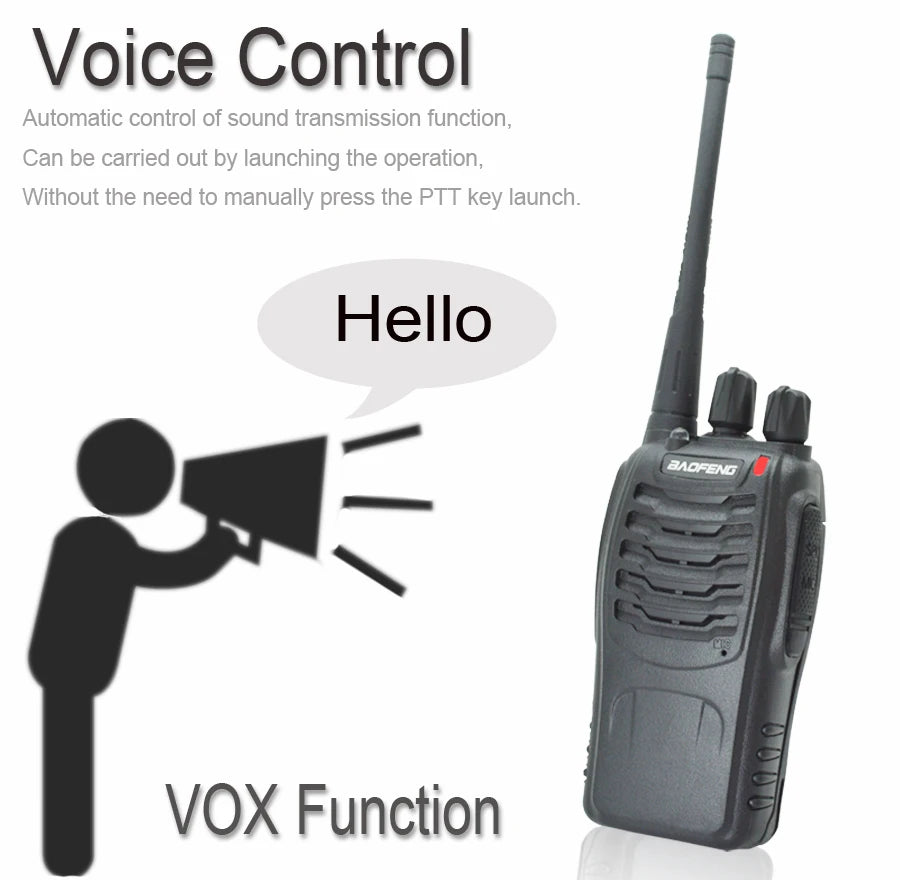 CommLink BF888S: 4-Piece UHF Walkie-Talkie Set.
