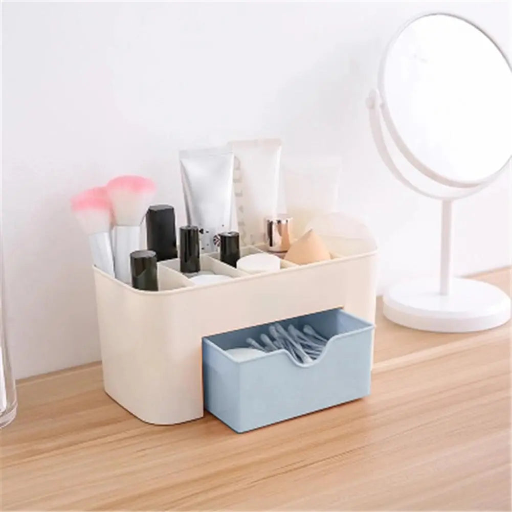 CosmoCrafter DeskDraw: Plastic Desktop Organizer Drawer - 6 Grid Cosmetics Storage Box and Stationery Container, Ideal for Pen Holder and Organization