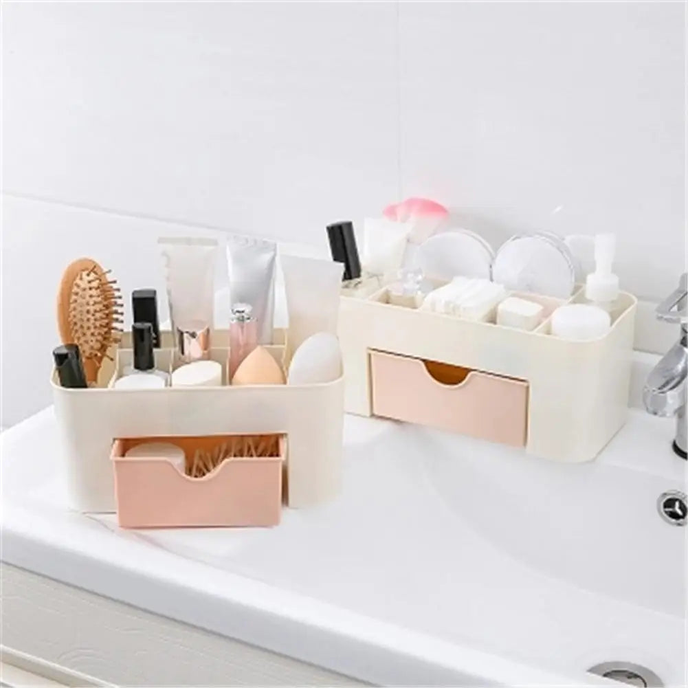 CosmoCrafter DeskDraw: Plastic Desktop Organizer Drawer - 6 Grid Cosmetics Storage Box and Stationery Container, Ideal for Pen Holder and Organization