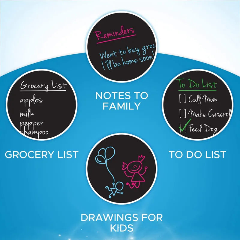 ChalkCraft Express: A4 Magnetic Blackboard Sticker - Small Chalkboard for Kitchen Menu, Weekly Planner, and Fridge Message Board