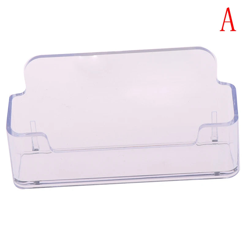 ClearDesk Elegance: Transparent Acrylic Desktop Business Card Holder Stand - Counter Top Display Stand for Desk Accessories, Hot Sale Item