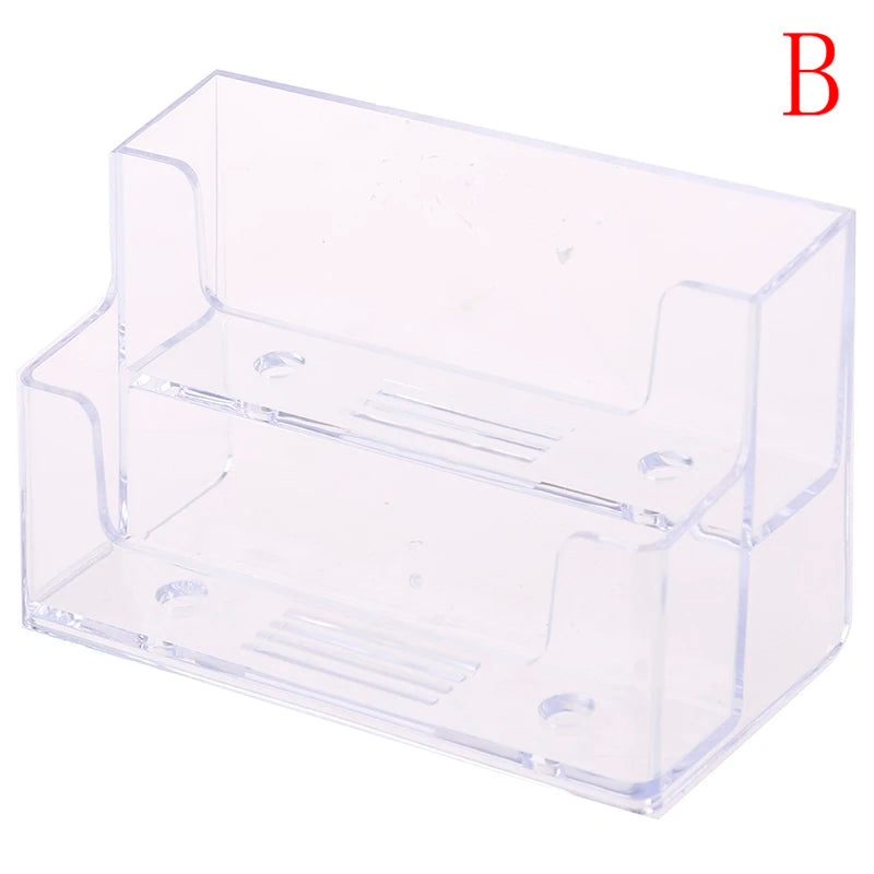 ClearDesk Elegance: Transparent Acrylic Desktop Business Card Holder Stand - Counter Top Display Stand for Desk Accessories, Hot Sale Item