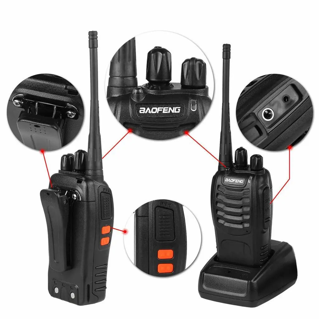 CommLink BF888S: 4-Piece UHF Walkie-Talkie Set.