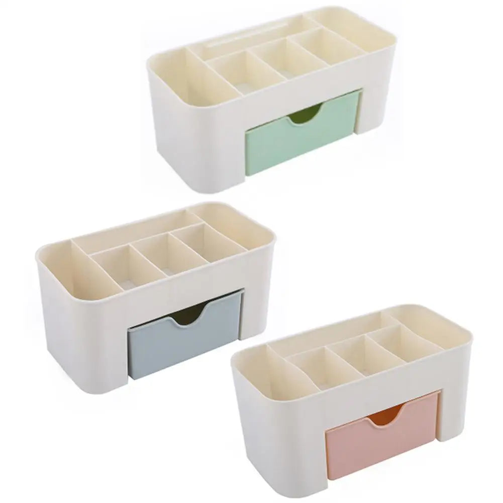 CosmoCrafter DeskDraw: Plastic Desktop Organizer Drawer - 6 Grid Cosmetics Storage Box and Stationery Container, Ideal for Pen Holder and Organization
