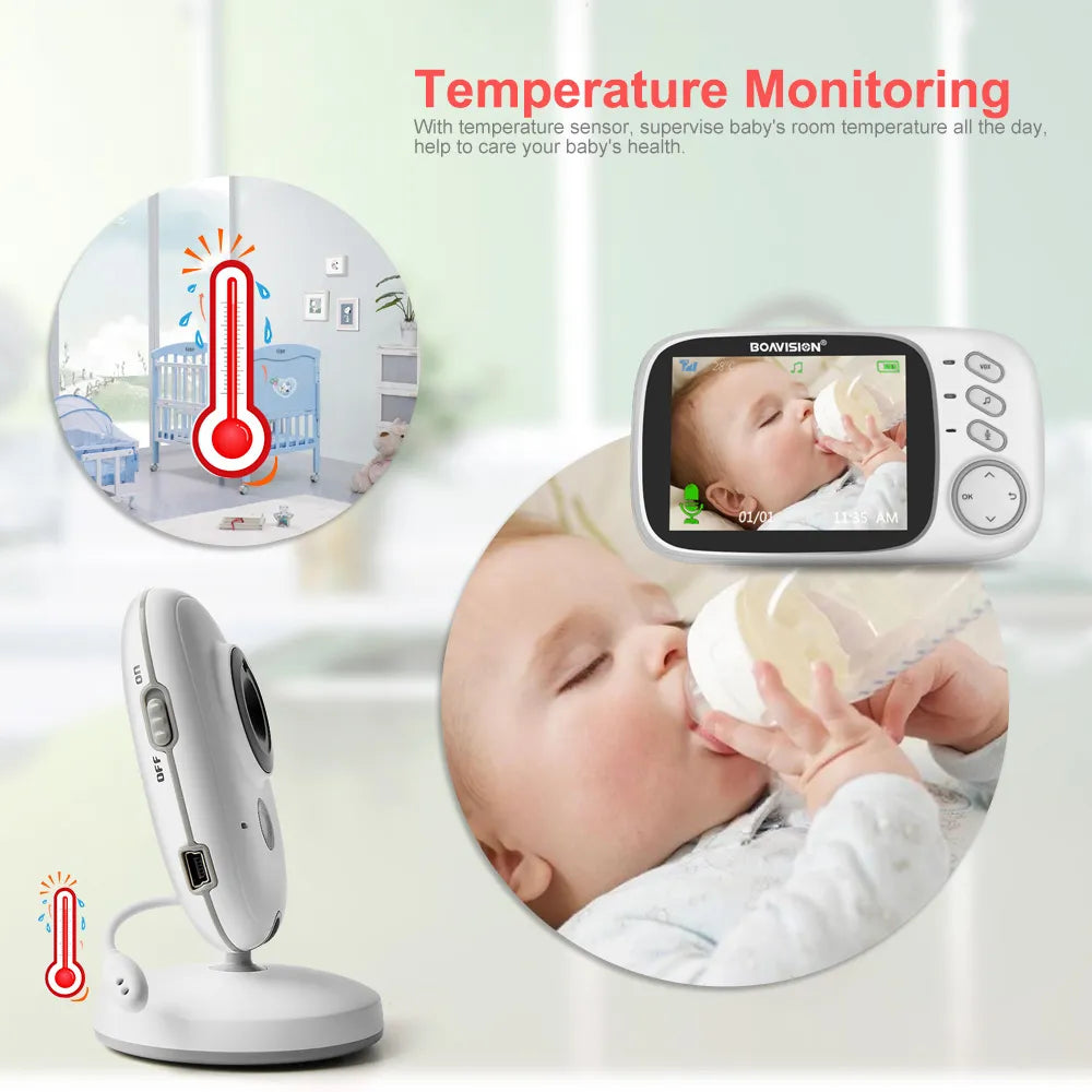 CuddleView VB603: 2.4G Wireless Baby Monitor with 3.2 Inches LCD Display
