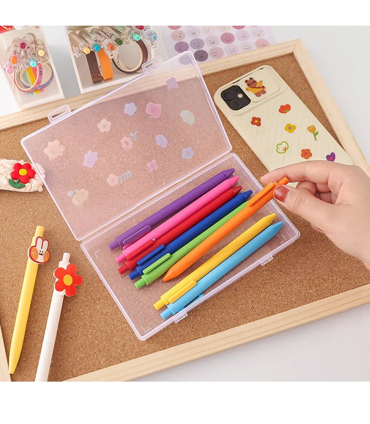 ClearSort Duo: 2pcs/lot Transparent Desktop Organizer - Plastic Pencil Box and Desk Storage for School and Office Stationery