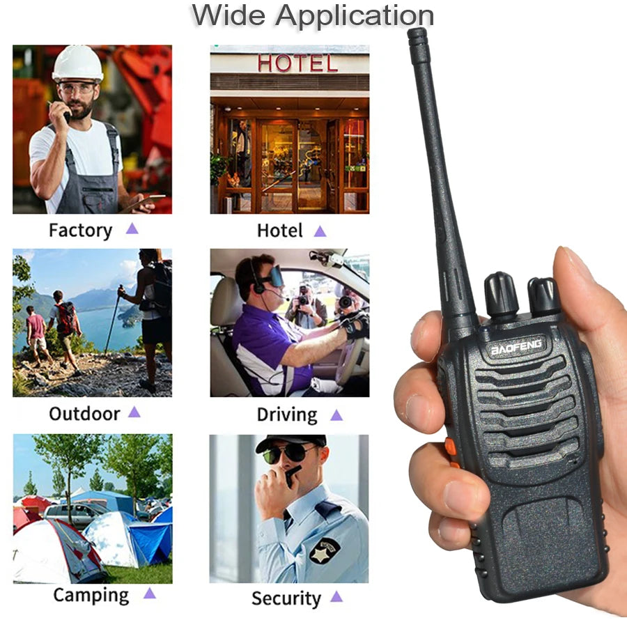CommLink BF888S: 4-Piece UHF Walkie-Talkie Set.