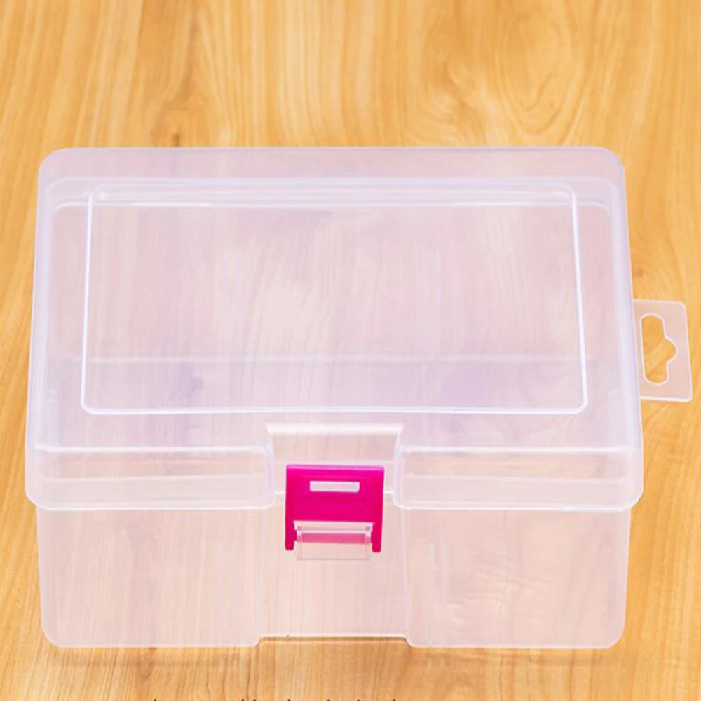 ClearCraft Organizer: Multipurpose Empty Utility Box - Plastic Polypropylene Pencil Box with Lid, Snap Closure, Transparent Storage for Pencils and Pens