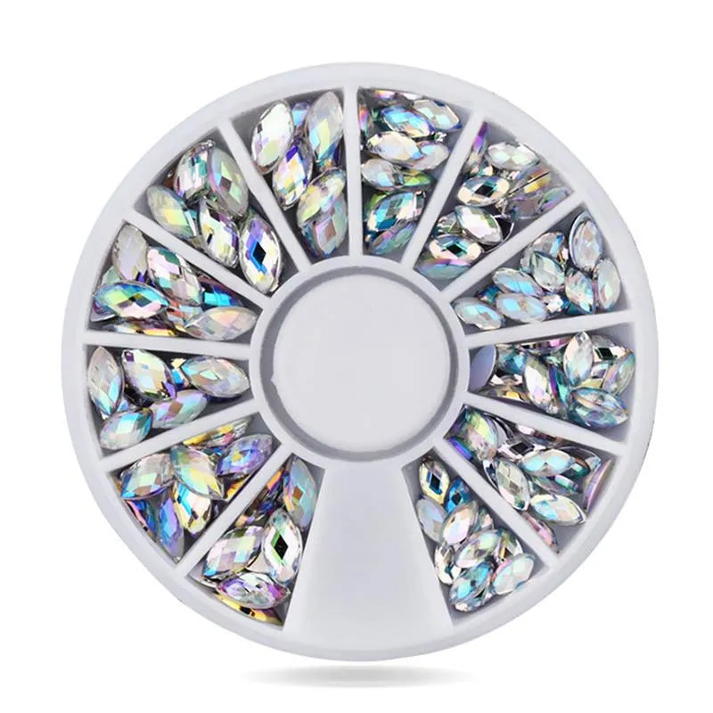 DazzleCraft AB Acrylic Diamond Nail Glitter Set: 2mm/3mm/4mm/5mm Rhinestones Crystal for DIY Nail Art Decorations - Elevate Your Manicure with Sparkling Accessories and Precision Tools