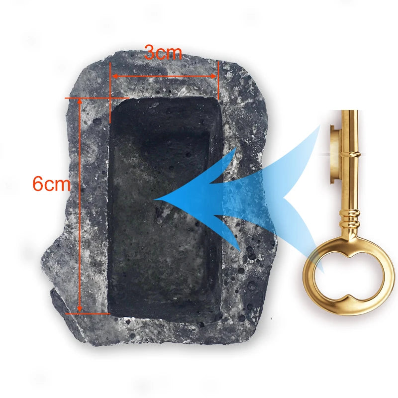 StoneGuard Outdoor Hidden Key Box: Rock-inspired Design for Secure Garden Key Storage. Concealed Mini Safe Box for Hiding and Securing Valuables. Perfect for Outdoor Use.