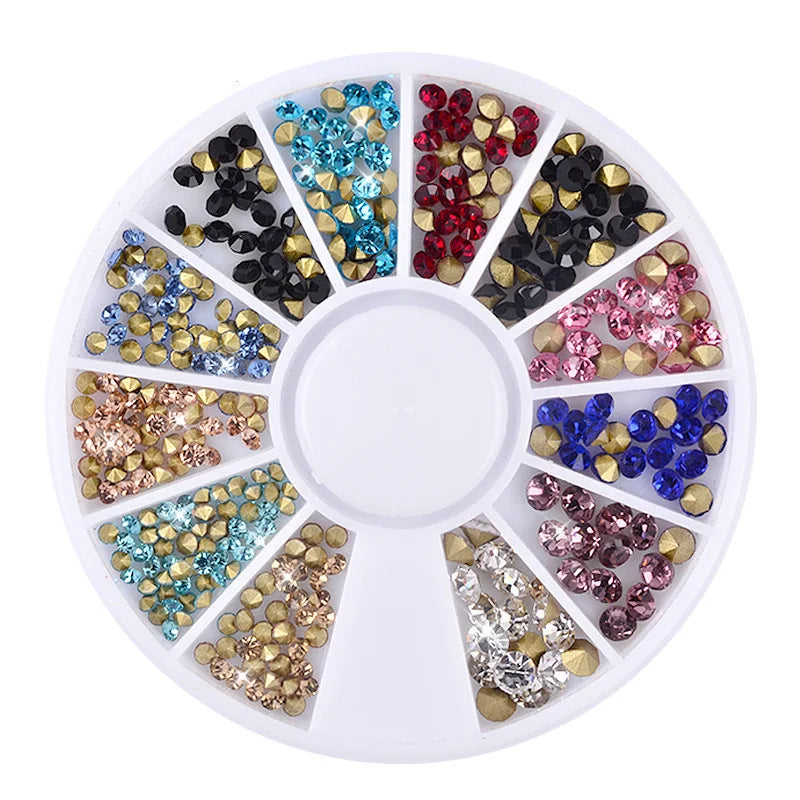 DazzleCraft AB Acrylic Diamond Nail Glitter Set: 2mm/3mm/4mm/5mm Rhinestones Crystal for DIY Nail Art Decorations - Elevate Your Manicure with Sparkling Accessories and Precision Tools