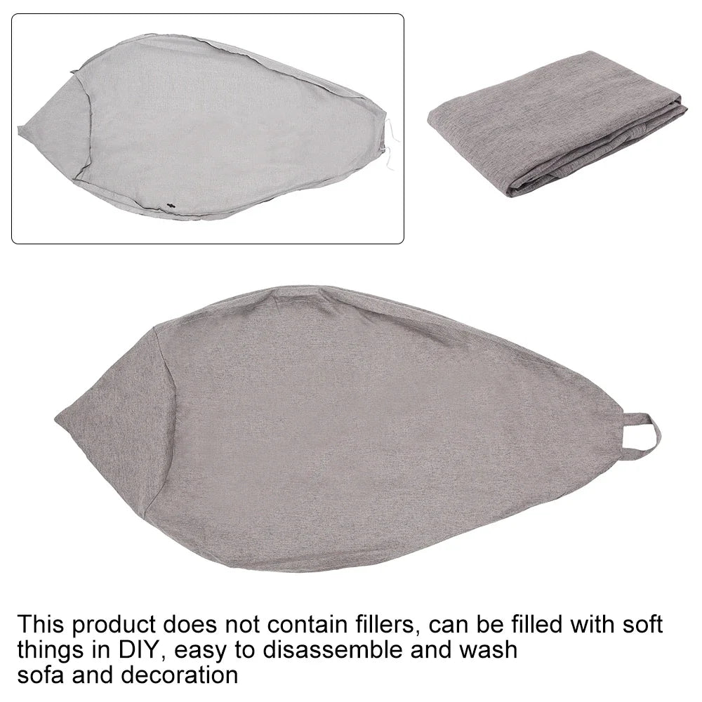 ComfyCocoon Linen Lounger Cover: Large and Small Lazy Sofas, Chairs Without Filler – Transform Your Living Room with this Bean Bag Pouf Puff Couch Tatami Seat Cover in Stylish Linen Cloth.