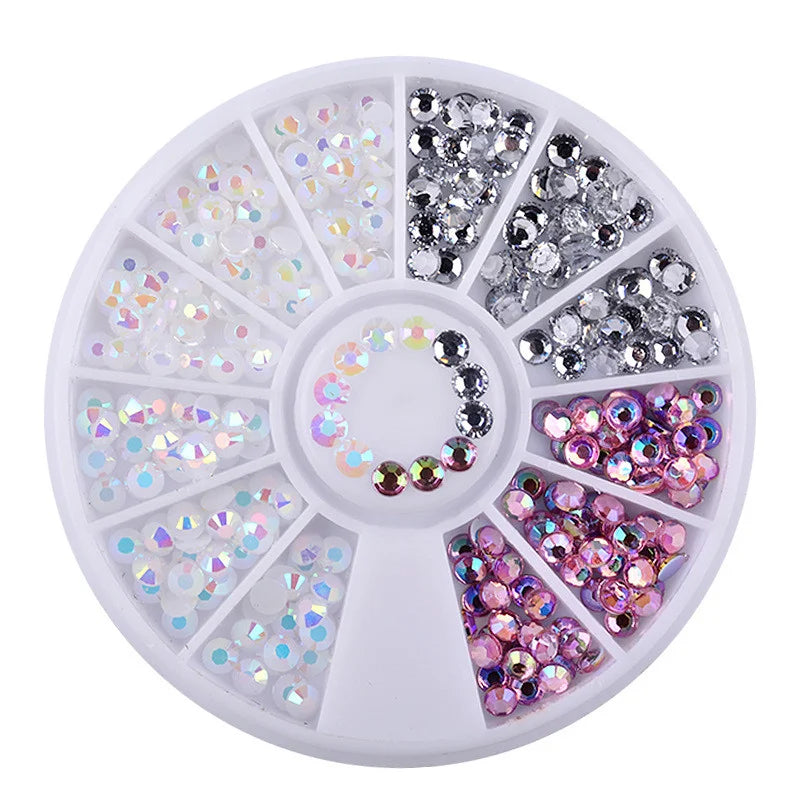 DazzleCraft AB Acrylic Diamond Nail Glitter Set: 2mm/3mm/4mm/5mm Rhinestones Crystal for DIY Nail Art Decorations - Elevate Your Manicure with Sparkling Accessories and Precision Tools