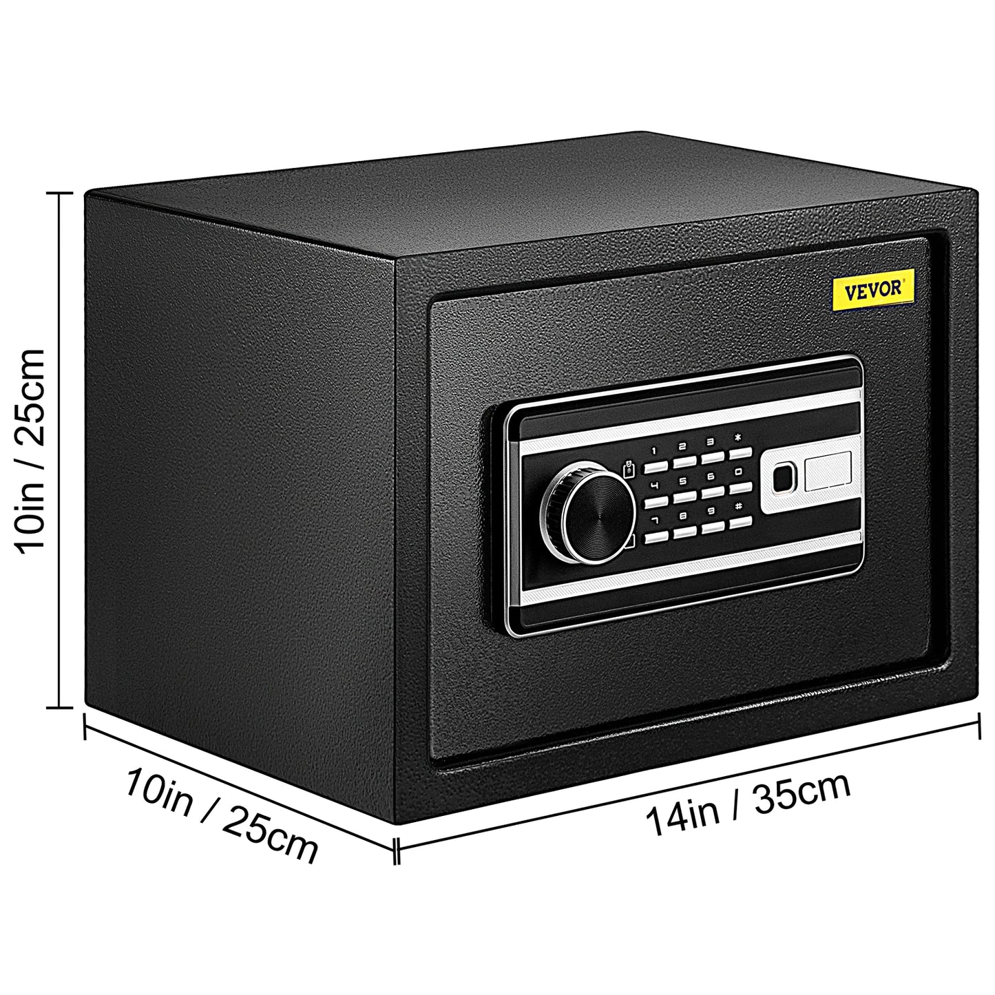 VEVOR SecureTouch Fingerprint Lock Safe Deposit Box: Digital Electronic Piggy Bank with 0.8/1.7/2.1 Cubic Feet Capacity - Ideal for Storing Money and Guns with Hidden Security.