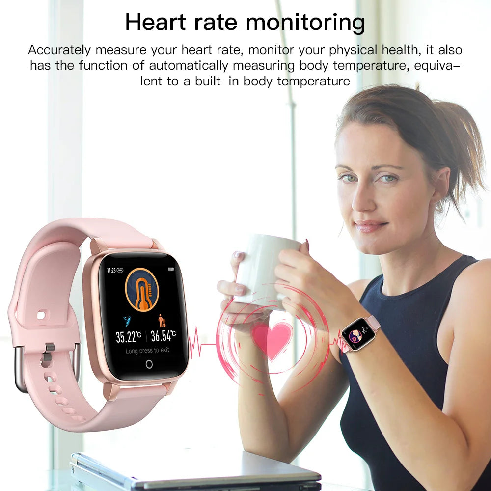 CanMixs Smartwatch: Designed for Women and Men, Features Heart Rate Monitor, Temperature Tracking, and Information Reminders. Ideal for Outdoor Sports and Fitness. Compatible with Android