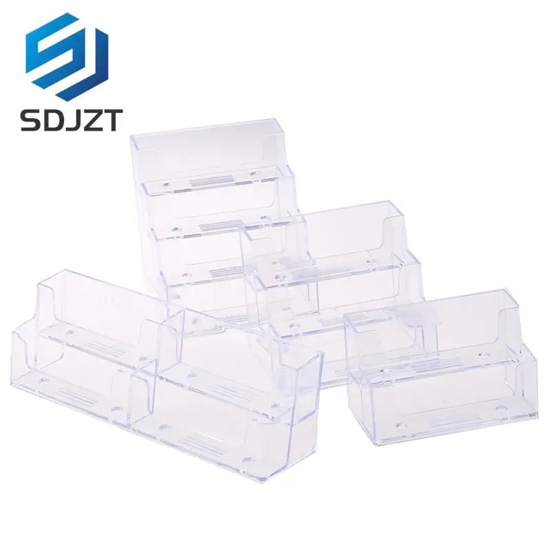 ClearDesk Elegance: Transparent Acrylic Desktop Business Card Holder Stand - Counter Top Display Stand for Desk Accessories, Hot Sale Item