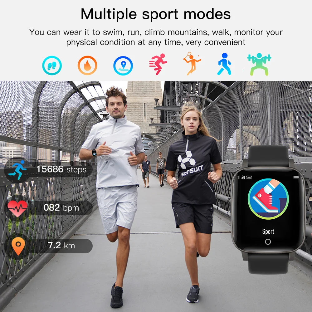CanMixs Smartwatch: Designed for Women and Men, Features Heart Rate Monitor, Temperature Tracking, and Information Reminders. Ideal for Outdoor Sports and Fitness. Compatible with Android