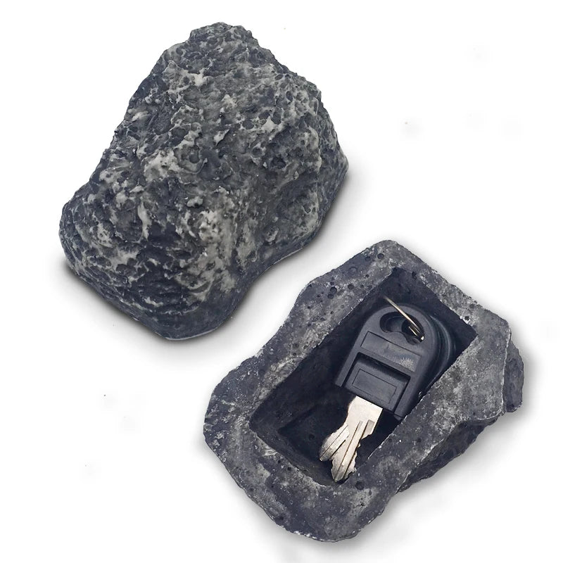 StoneGuard Outdoor Hidden Key Box: Rock-inspired Design for Secure Garden Key Storage. Concealed Mini Safe Box for Hiding and Securing Valuables. Perfect for Outdoor Use.