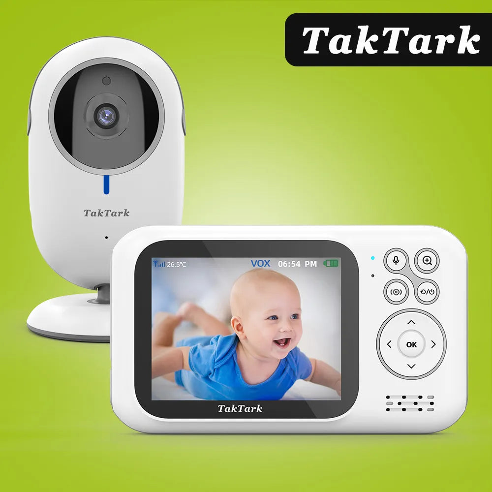 VisionGuard Pro: 3.2-Inch Wireless Video Baby Monitor with High Resolution, Night Vision, and Temperature Monitoring