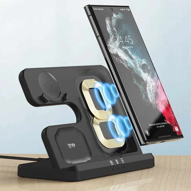 Galaxy Hub 3-in-1 Wireless Charger: Power Up Your Samsung Watch 5 Pro/4/3, Galaxy Buds/Phones, and S23/Note 20/Flip 5 Devices Simultaneously with this Convenient Charging Station