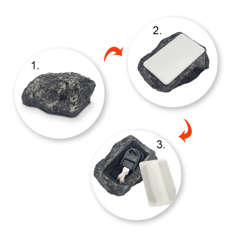 StoneGuard Outdoor Hidden Key Box: Rock-inspired Design for Secure Garden Key Storage. Concealed Mini Safe Box for Hiding and Securing Valuables. Perfect for Outdoor Use.