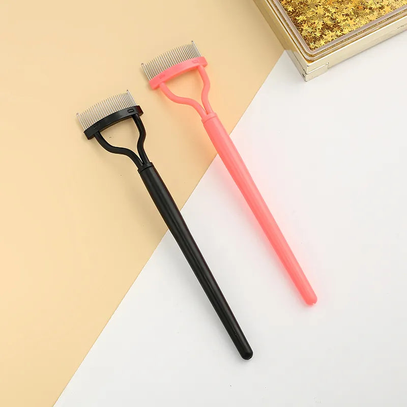 GlamCurve Eyelash Curler: Foldable Metal Design with Lash Separator and Brush Comb – Your Essential Beauty Makeup Cosmetic Tool for Perfectly Curled and Defined Lashes.