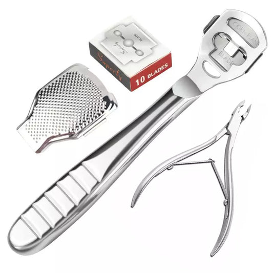 SmoothSculpt Pro: Precision Stainless Steel Callus Shaver & Foot Care Kit