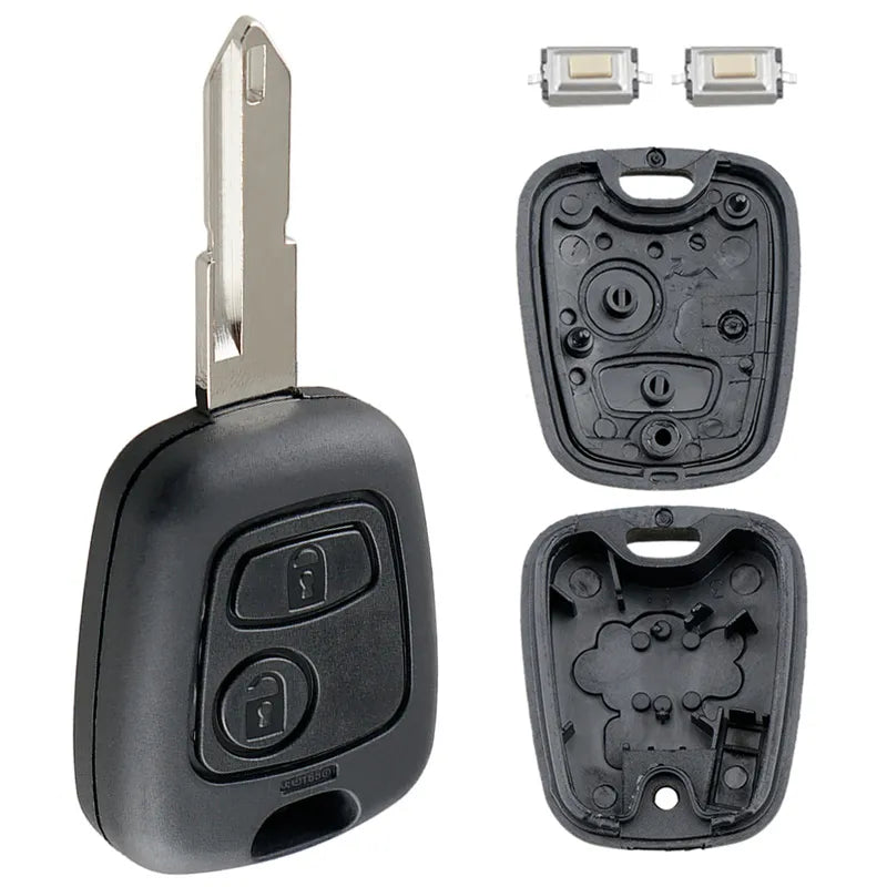 KeyCraft Precision: 2-Button Remote Car Key Shell for Peugeot Models