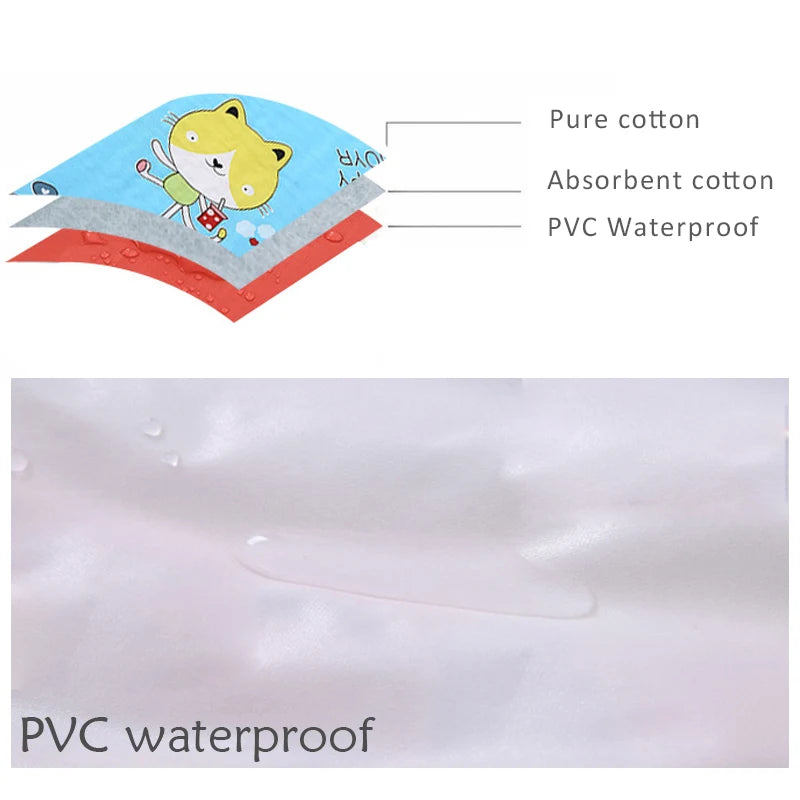 CartoonComfort Waterproof Changing Mat: Multi-Size Baby Pad.