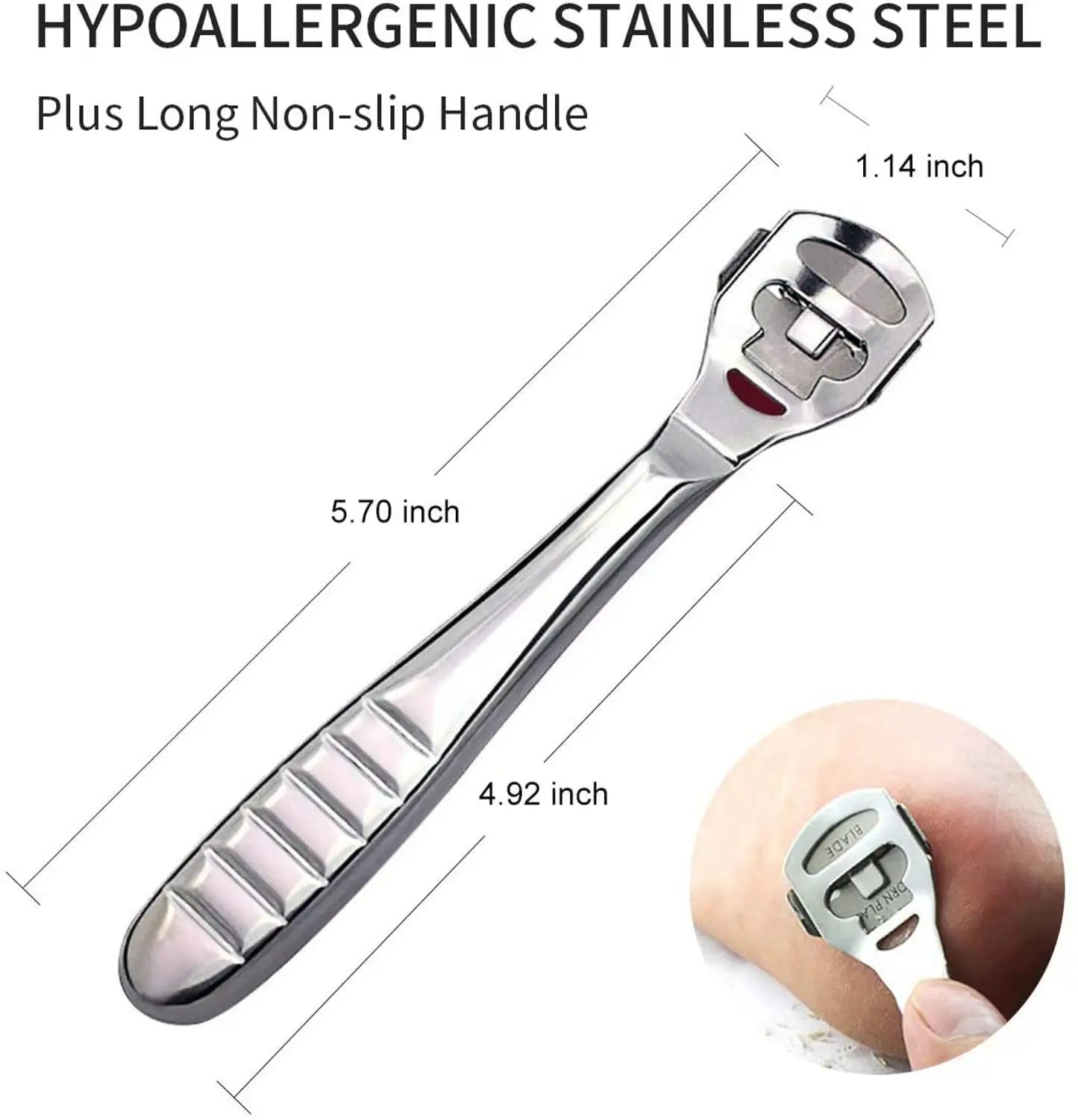 SmoothSculpt Pro: Precision Stainless Steel Callus Shaver & Foot Care Kit