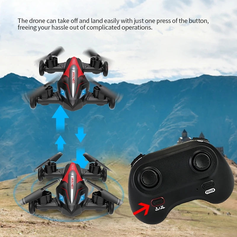 2in1 Dron Air-Ground Flying Car 2.4G Dual Mode Racing Mini Drone Professional RC Amphibious Car Quadcopter Drones Children Toys