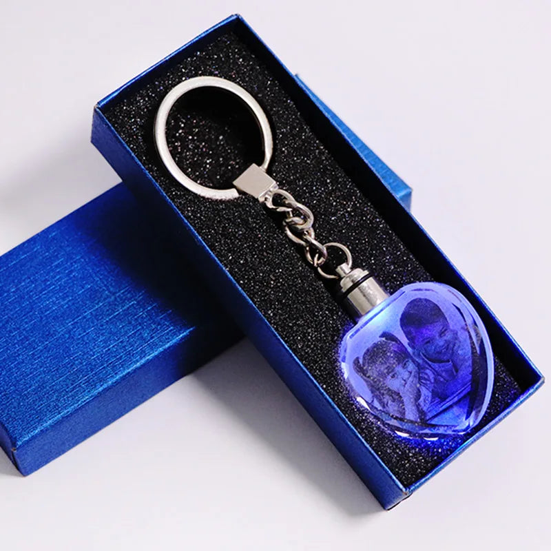 Crystal Engraved Keychain with Color Changing Lights, Perfect for Valentines Day 2024