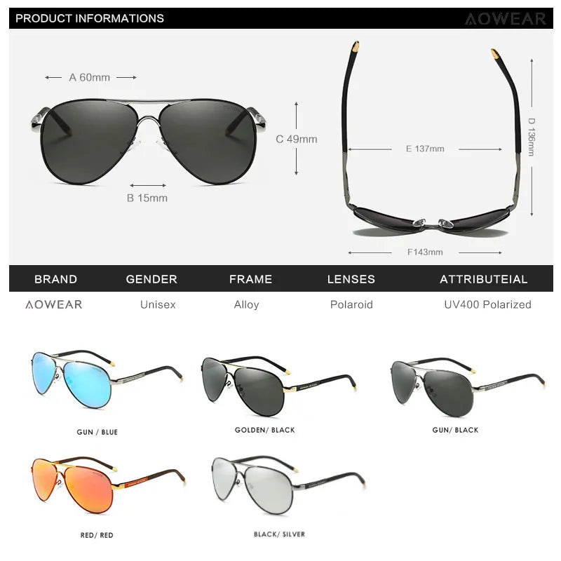 SkyPilot PolarPro: High-Definition Polarized Aviation Sunglasses for Men.