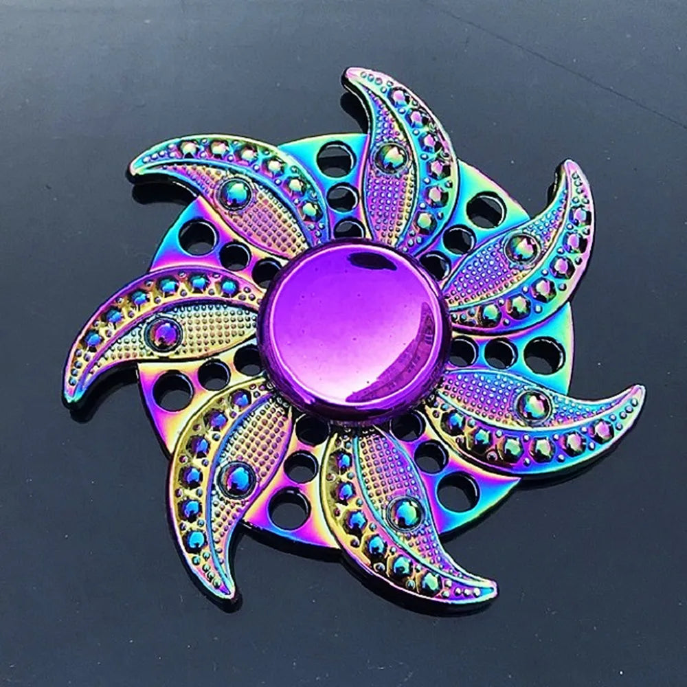 VortexGlide Spectrum: Metal Rainbow Fidget Spinner - Colorful EDC Hand Spinner for Stress Relief and Focus