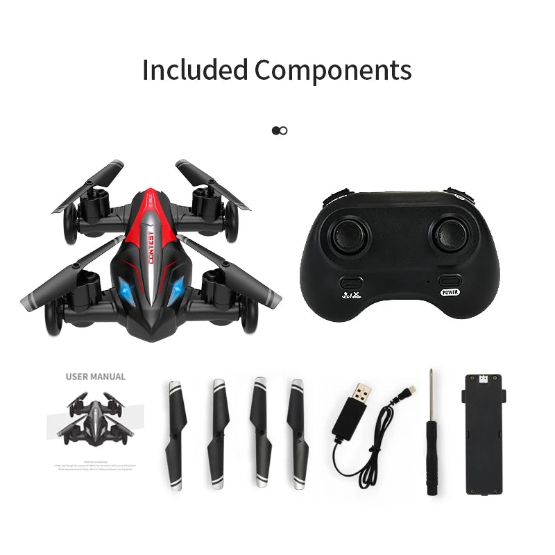 2in1 Dron Air-Ground Flying Car 2.4G Dual Mode Racing Mini Drone Professional RC Amphibious Car Quadcopter Drones Children Toys