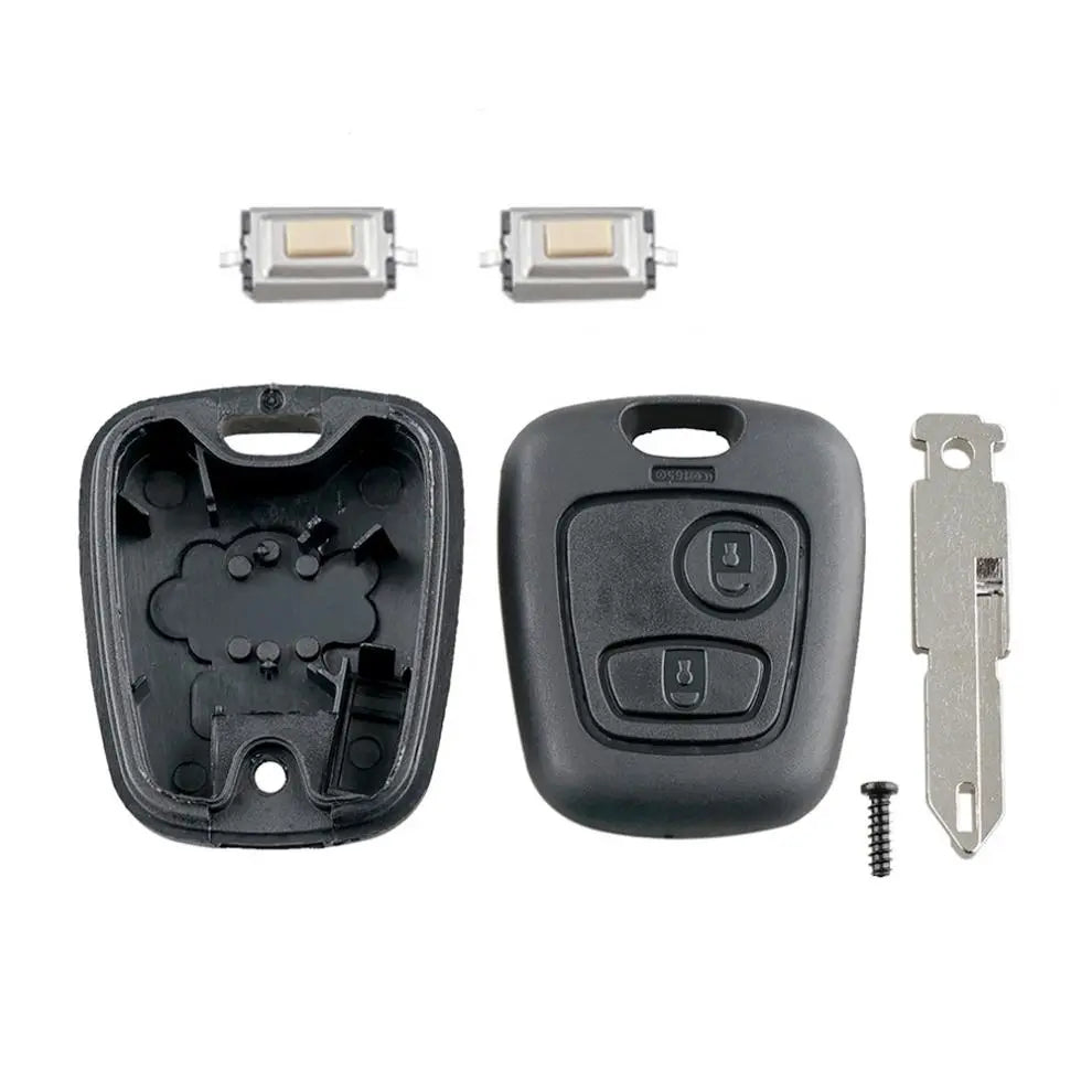 KeyCraft Precision: 2-Button Remote Car Key Shell for Peugeot Models