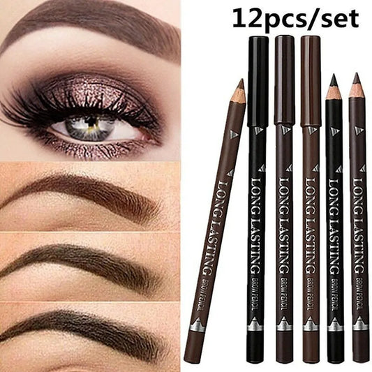 StarArch 2022 Waterproof Eyebrow Pencil Set: Hot Sale 12pcs in Black and Brown - Achieve Long-Lasting Makeup Perfection with These Must-Have Eyebrow Pens.