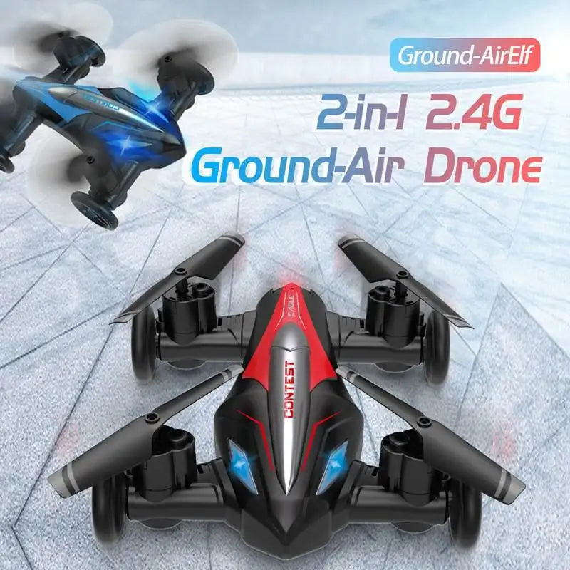 2in1 Dron Air-Ground Flying Car 2.4G Dual Mode Racing Mini Drone Professional RC Amphibious Car Quadcopter Drones Children Toys