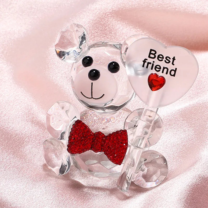 Crystal Glass Bear I Love You Perfect for Valentines Day 2024