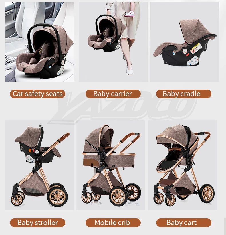 RoyalLux Elite: 3-in-1 High Landscape Baby Stroller.