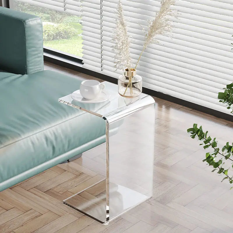 GlimmerEdge Acrylic Accent Table: Modern Living Room Elegance.