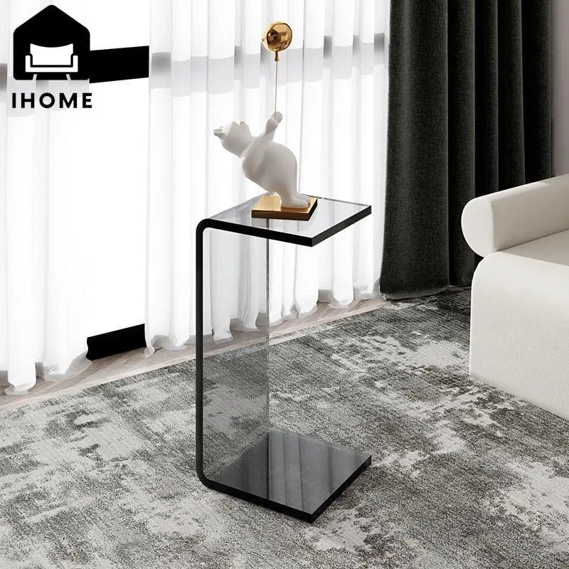 GlimmerEdge Acrylic Accent Table: Modern Living Room Elegance.