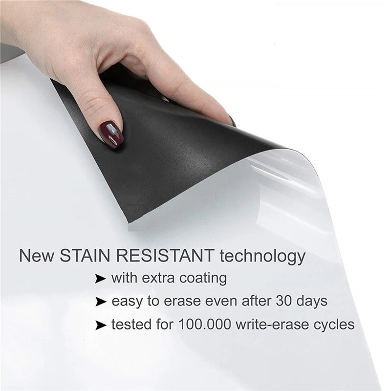 MagnetMemo Pro: A4 Size Magnetic Whiteboard for Fridge - Dry Erase Board with Pens, Vinyl Surface, and Flexible Design for Reminders and Messages