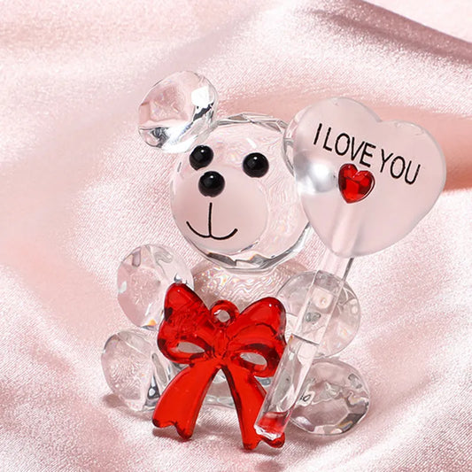 Crystal Glass Bear I Love You Perfect for Valentines Day 2024
