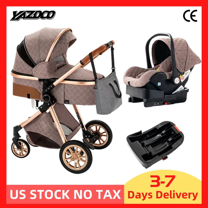 RoyalLux Elite: 3-in-1 High Landscape Baby Stroller.