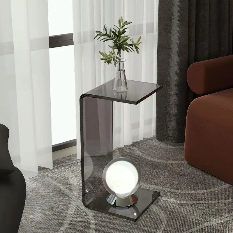 GlimmerEdge Acrylic Accent Table: Modern Living Room Elegance.