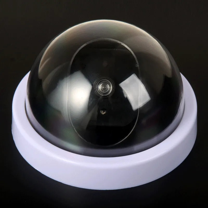 SecurClone Deterrent: Creative Black Dome Dummy CCTV Camera with Flashing LED - Mimics Surveillance, Battery-Powered Security System