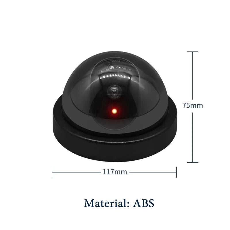 SecurClone Deterrent: Creative Black Dome Dummy CCTV Camera with Flashing LED - Mimics Surveillance, Battery-Powered Security System